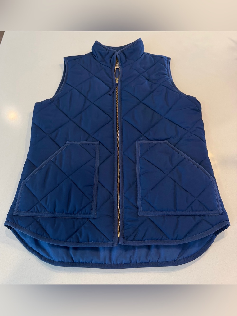 J.Crew quilted puffer vest Navy Blue Zip-Front